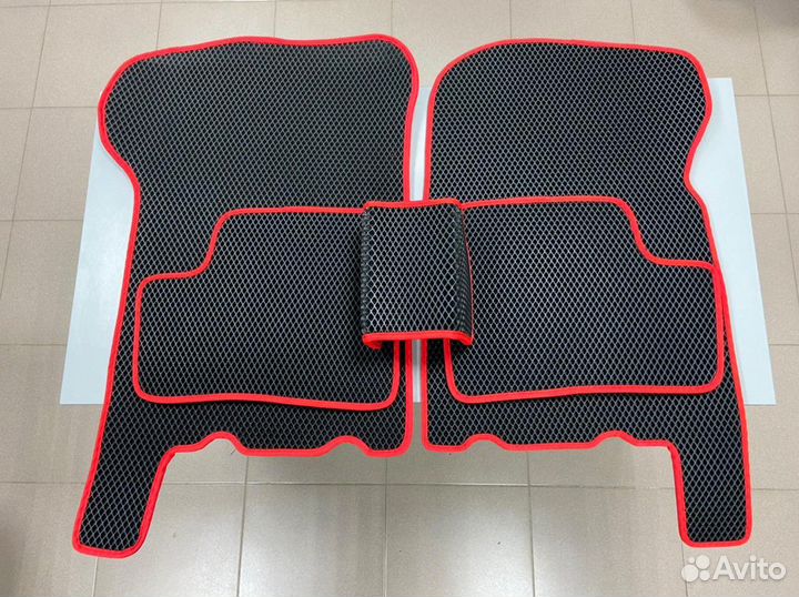 Коврики EVA на Лада 2114, 2115 (красный кант)