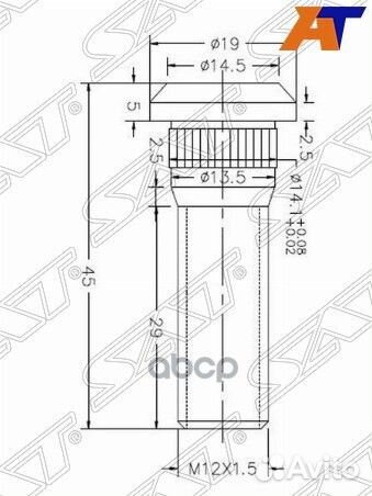 Шпилька ступицы toyota st9094202049 Sat