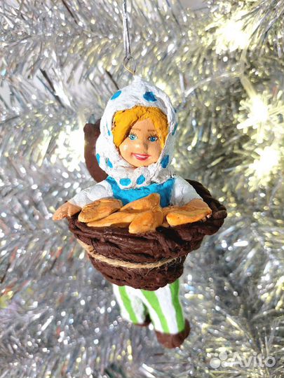 Ватная елочная игрушка 