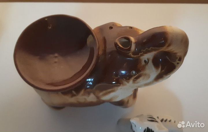 Керамические фигурки слон, львенок