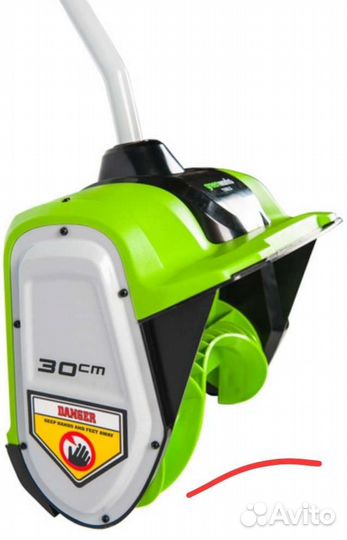 Снегоуборщик Greenworks, снегочист, шнек, лопата