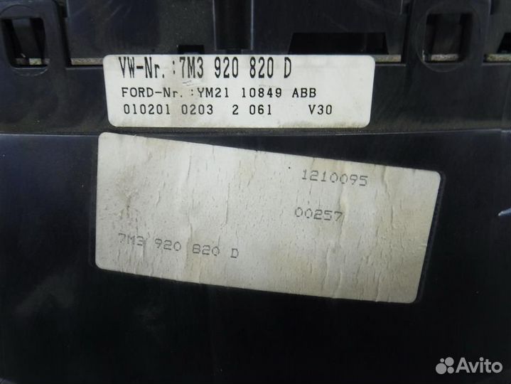 Панель приборов Volkswagen Sharan I (7M) 1995-2010