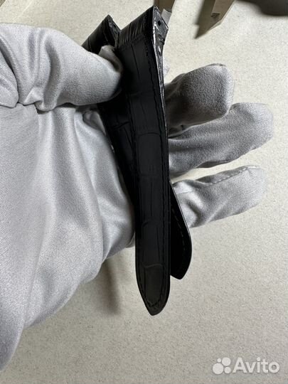 Ремень черный для cartier santos 23mm под крок