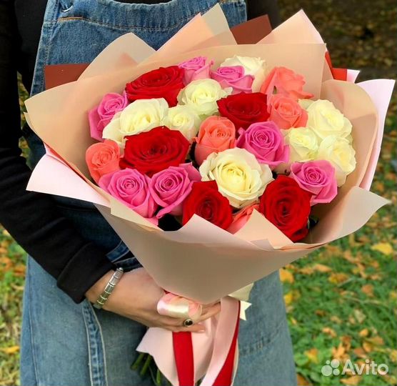 Букет из 17 красных розы Цветы розы