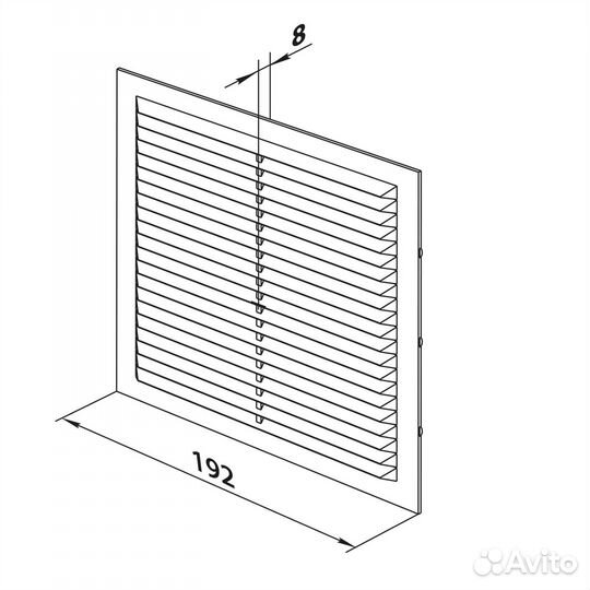 Решетка вентиляционная Вентс мв 150-1С, 192х192 мм