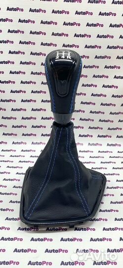 Ручка кпп кожа в сборе LADA Priora-2(черный лак)