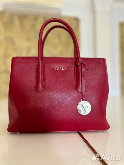 Furla Сумка натуральная кожа furla красная