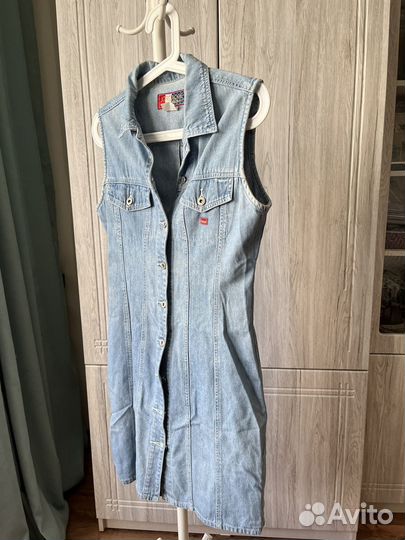 Платье винтаж америка джинсовое 42 44