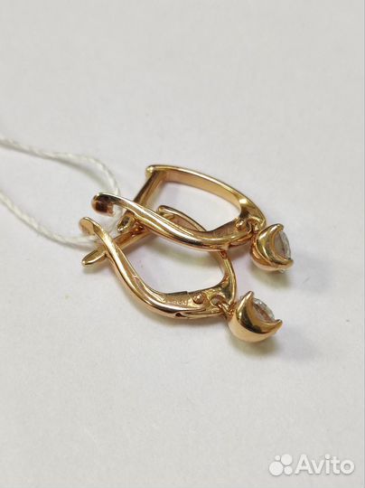 Золотые серьги с подвесом