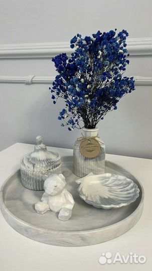 Вазы, подносы, шкатулки, изделия из гипса, свечи