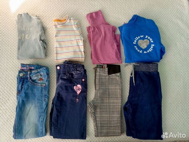 Одежда пакетом для девочки 122 128 Лонги, джинсы
