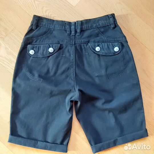 Шорты джинсовые чёрные длинные новые р.44-46