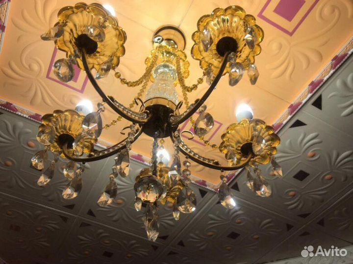 Люстра потолочная хрустальная