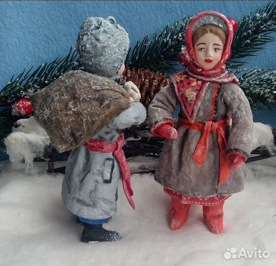 Ватная игрушка Оксана и Вакула