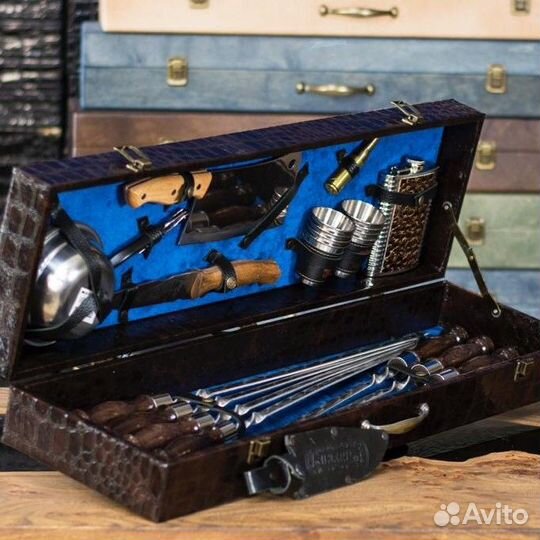 Набор шампуров в коробе подарочный