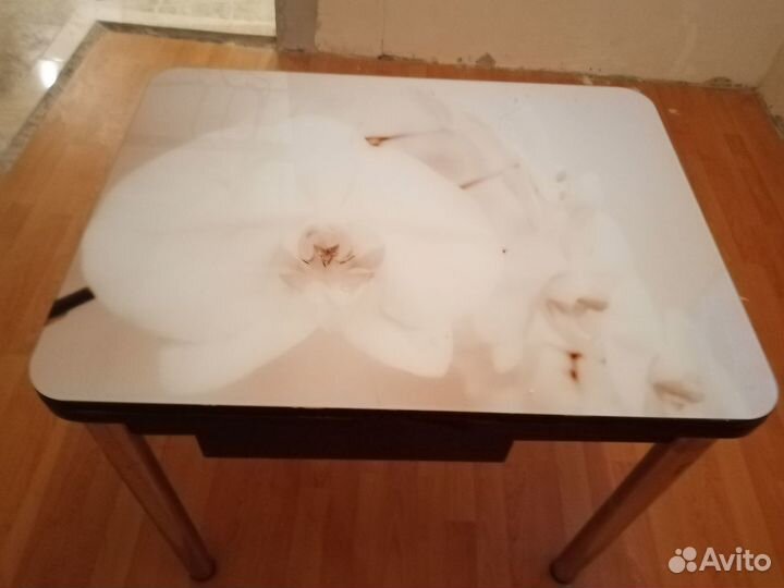 Кухонный стол риал обеденный раскладной стеклянный