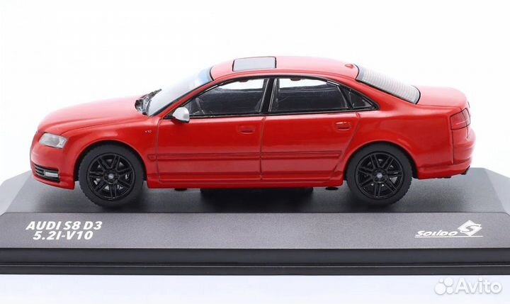 Модель Audi S8 (D3) 5.2l - V10 2010 RED 1/43 Solid