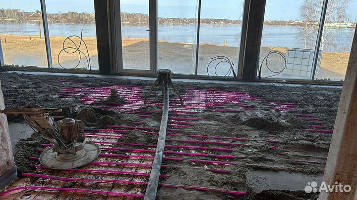 Полусухая стяжка пола за 1 день