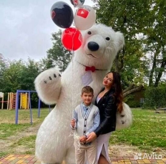 Большой белый мишка Уфа аниматоры фокусы шоу