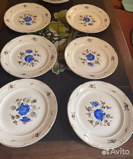 Сервиз столовый СССР 50 годы, Конаково зик 12 шт