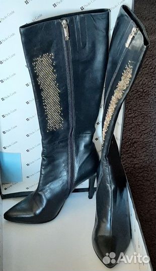Сапоги кожаные женские