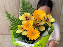 Букет цветов герберы,орхидеи,цветы букеты,доставка