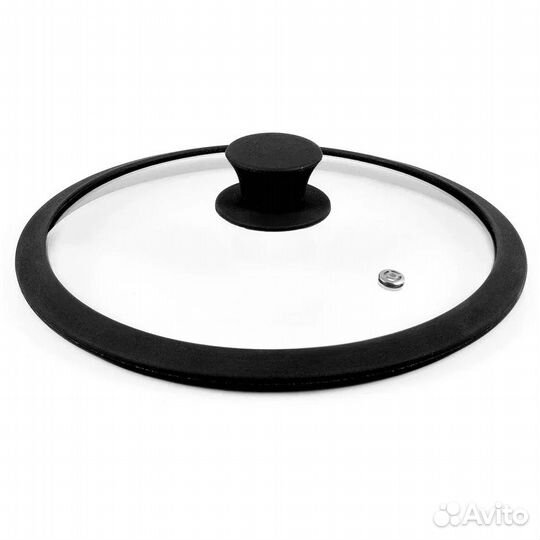 Крышка стекл 16 см с силик. ободком пароотводом (т