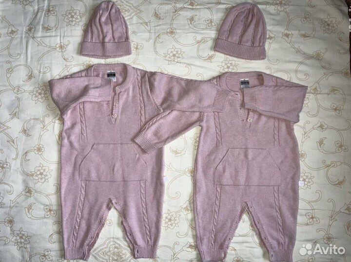 Комбинезоны хлопковые для двойняшек