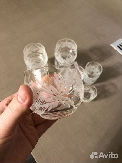 Стопки бочонки хрустальные, СССР