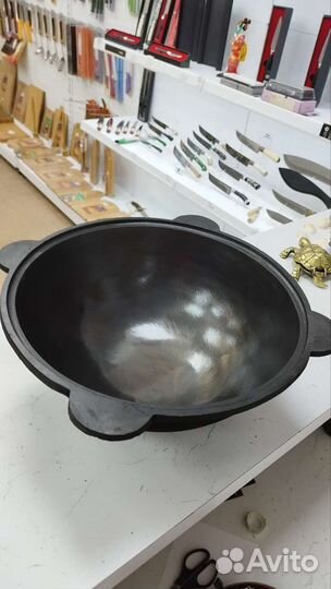 Казан чугунный обожжённый, готов к эксплуатации