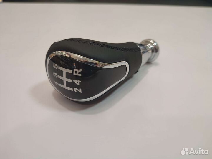 Ручка кпп vesta хром кожа 00081