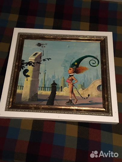 Картина в багете, холст/масло, 61Х67 см