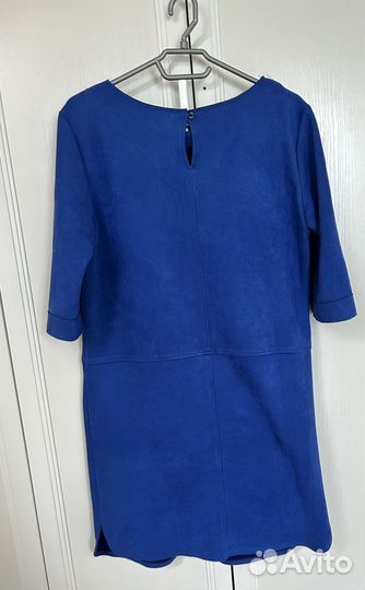 Платье синие прямое