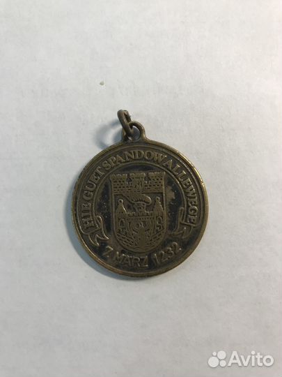 Медаль в честь города Шпандау диам.30мм бронза