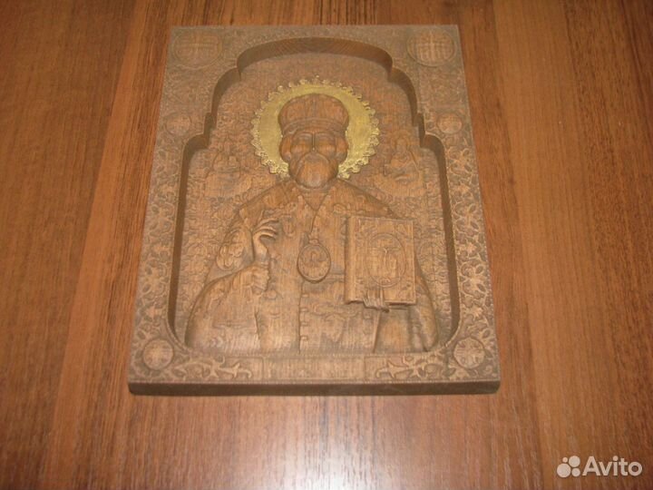 Икона резная Святой Николай Чудотворец