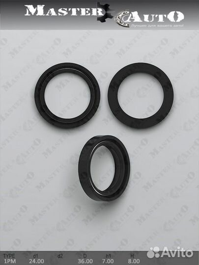 Сальник 24,00/36,00*7,00/8,00 тип 1PM