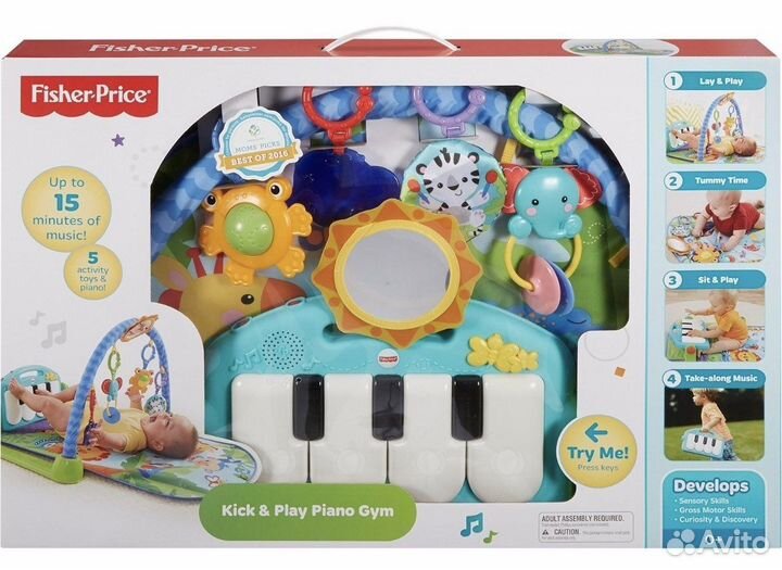 Развивающий коврик Fisher Price пианино