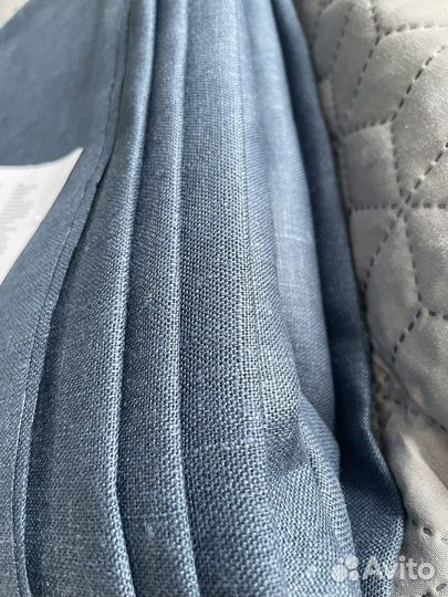 Лён Айна IKEA (синий, серо-бежевый, серый)