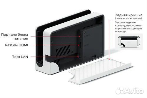 Док станция база для Nintendo Switch oled черная