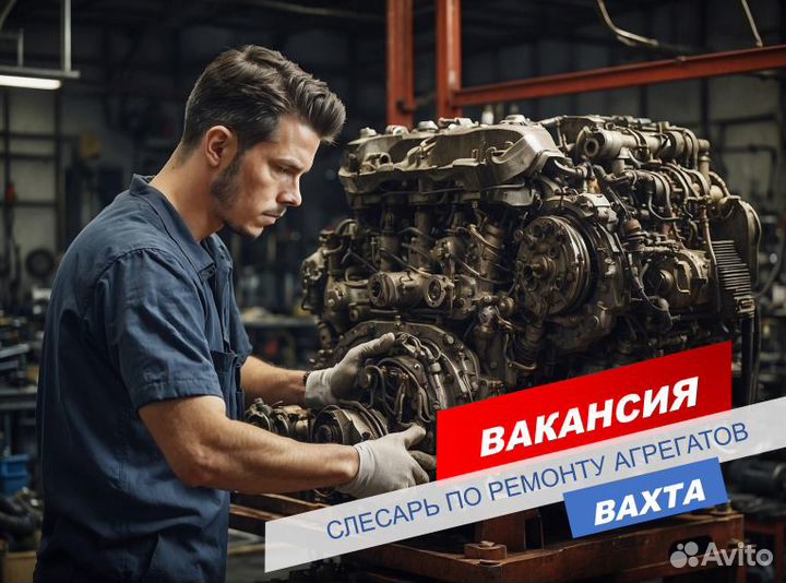 Слесарь/ремонт двигателя/вахта/Москв/жилье+питание