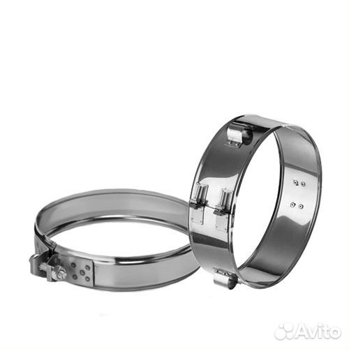 Хомут обжимной нержавеющий 135мм для дымохода