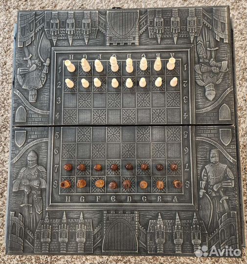 Эксклюзивный набор 3 в 1: нарды, шахматы, шашки