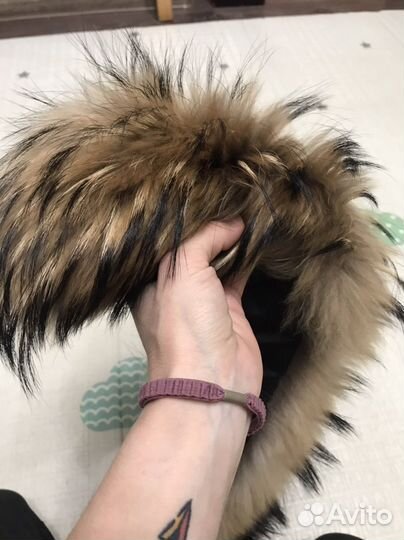 Воротник опушка из натурального меха енота