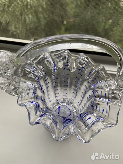 Ваза конфетница цветное стекло СССР