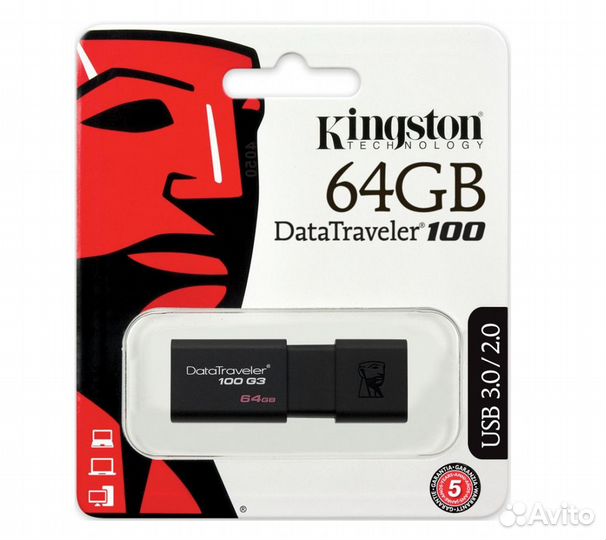 Флэшка Kingston Data Traveler USB 3.0 64 гб