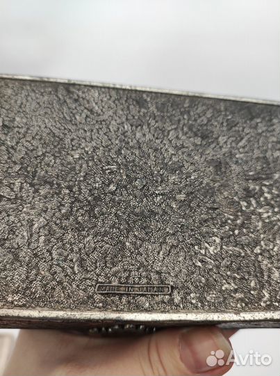 Табакерка, Коробочка для сигар, серебрение, дерево