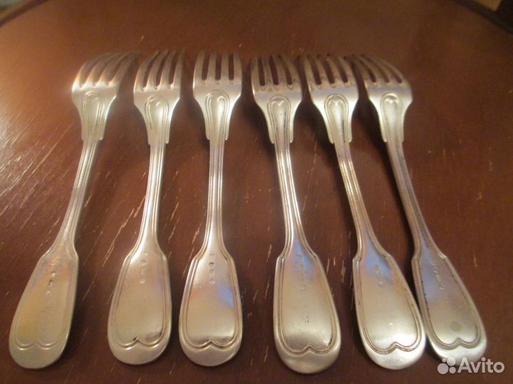 Вилки антикварные 19 век, посеребренные