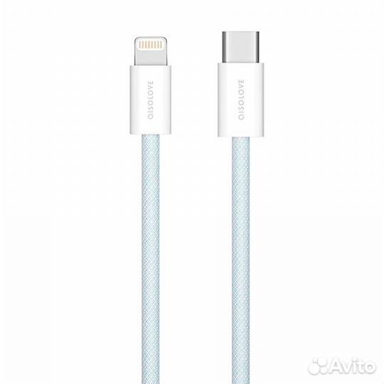 Кабель Type-C/Lightning solove 20W PD 1m Blue