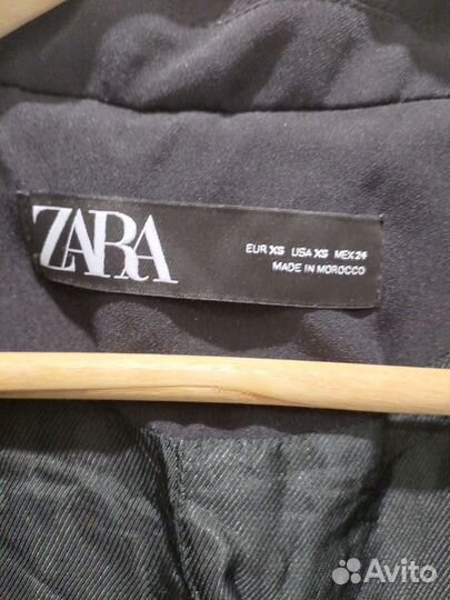 Пиджак чёрный женский удлиненный xs (24)