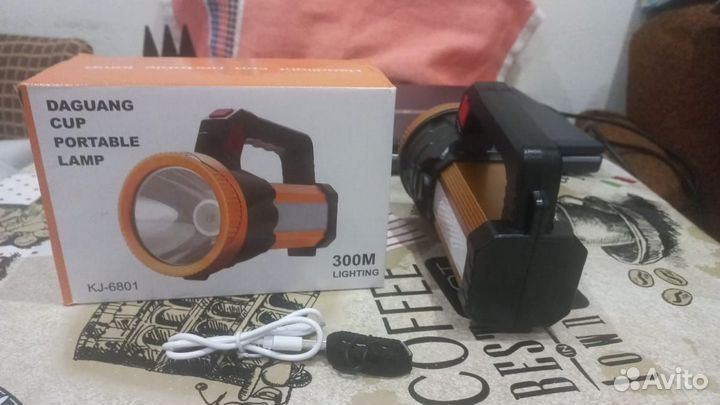 Фонарь светодиодный аккумуляторный новый